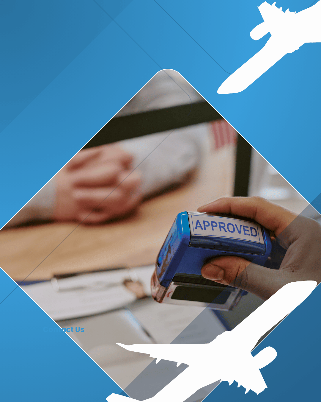 Blue and White Modern Immigration and Visa Consultant Agency Instagram Post